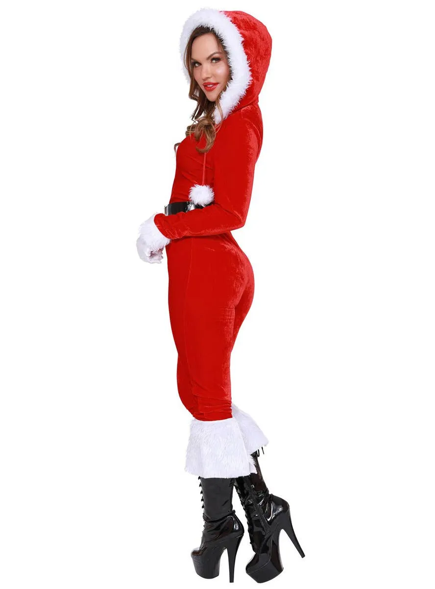 Ms Claus Womens Red and White Christmas Costume