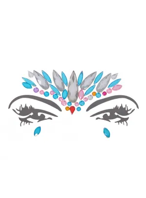 Multi Colour Stick-On Diamante Festival Face Jewels