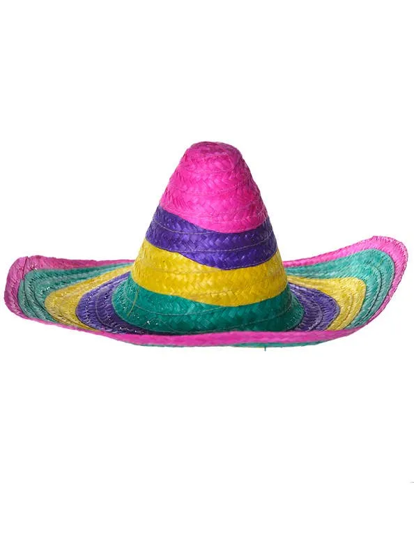 Multicoloured Mexican Sombrero Costume Hat