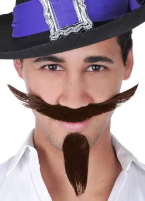 Musketeer Brown Moustache and Goatee Set