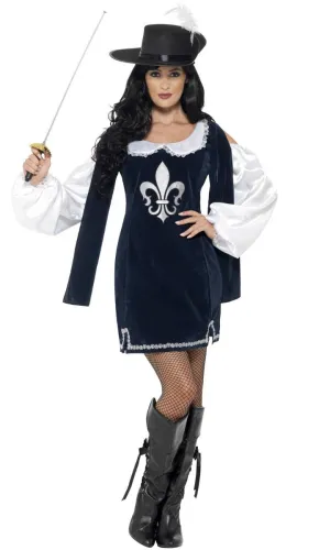 Musketeer Womens French Fancy Dress Costume