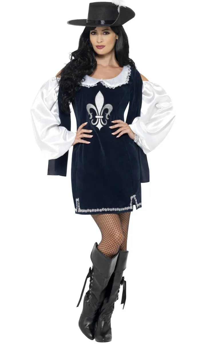 Musketeer Womens French Fancy Dress Costume