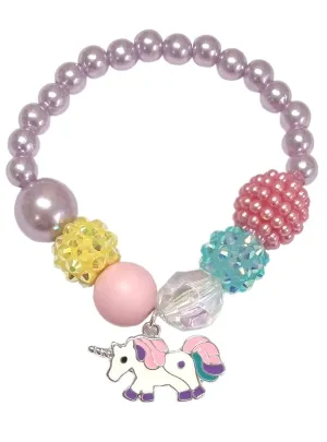 My Little Unicorn Girls Purple Beaded Costume Bracelet