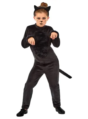 Mysterious Black Cat Girls Halloween Costume Jumpsuit
