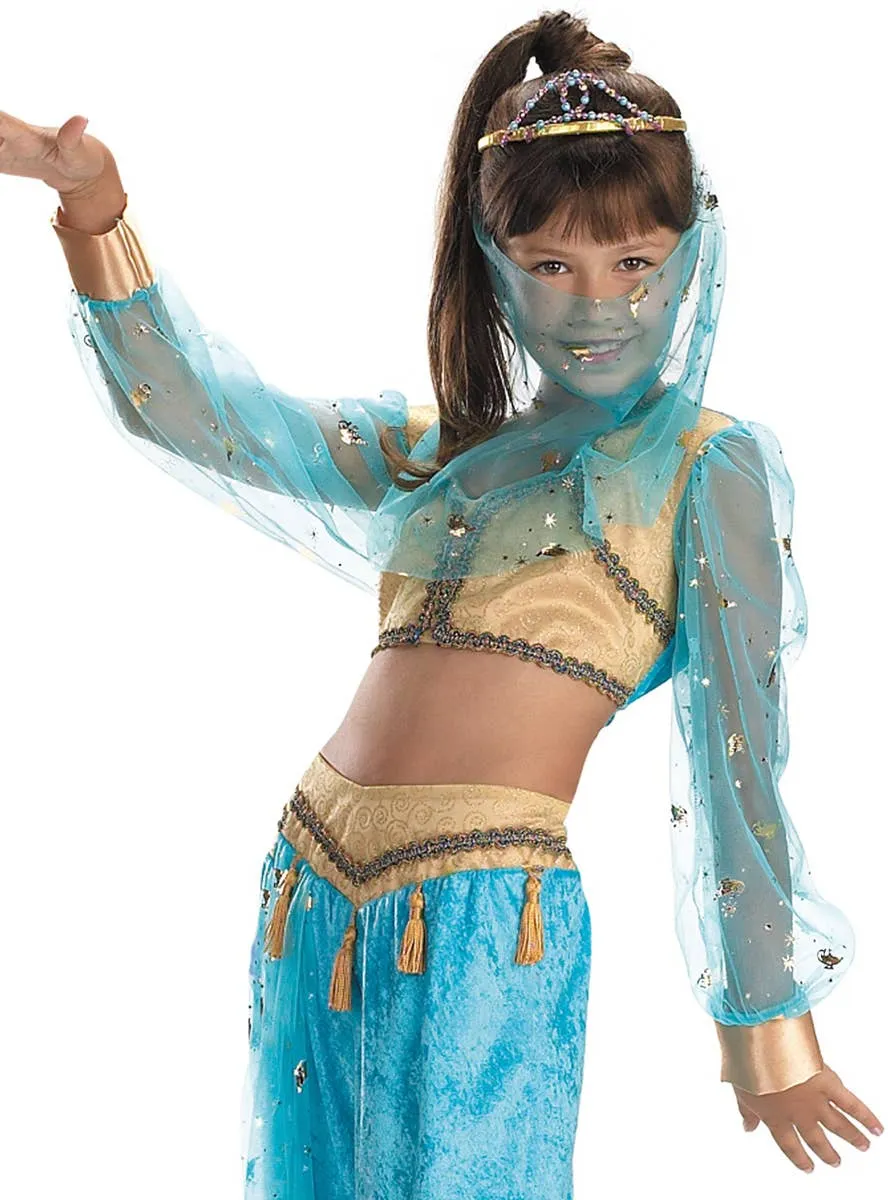 Mystical Blue Genie Deluxe Girls Costume