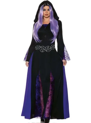 Mystical Purple and Black Witch Womens Halloween Costume