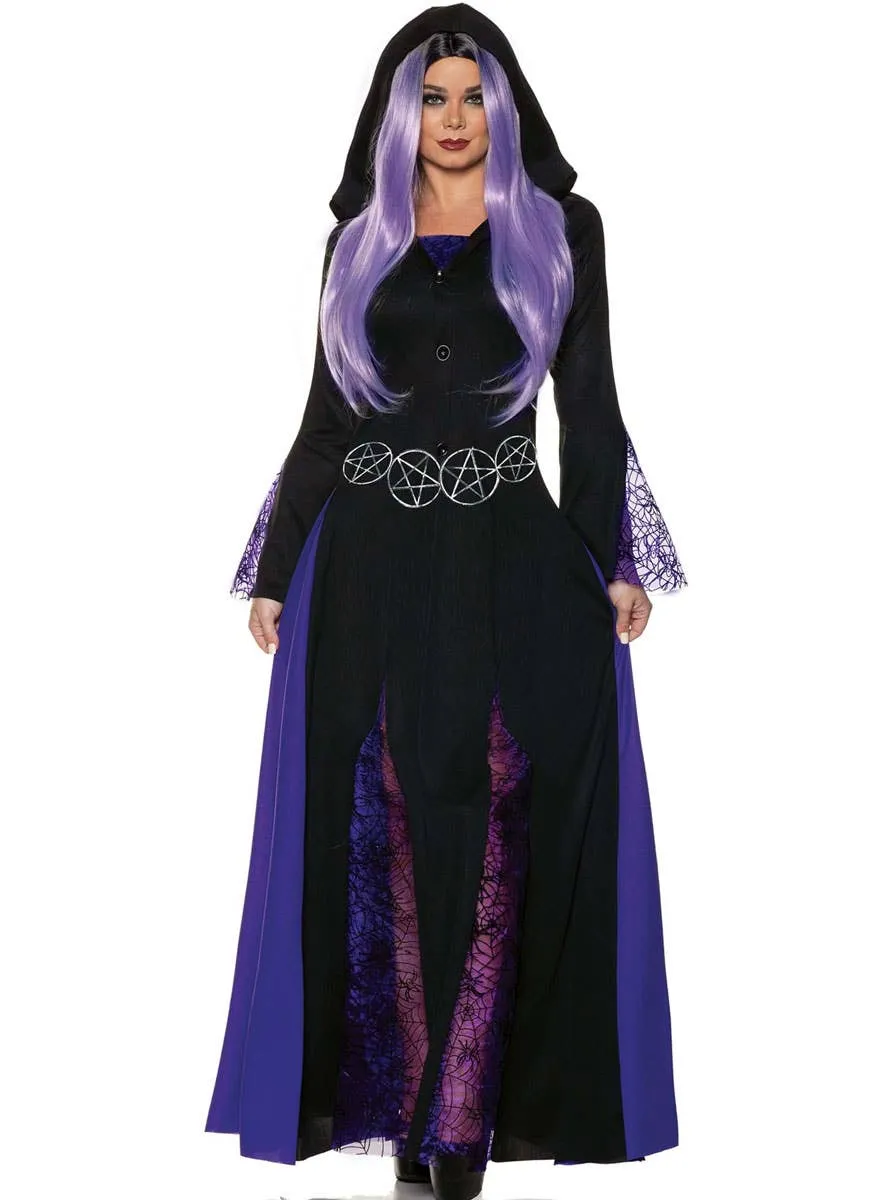 Mystical Purple and Black Witch Womens Halloween Costume