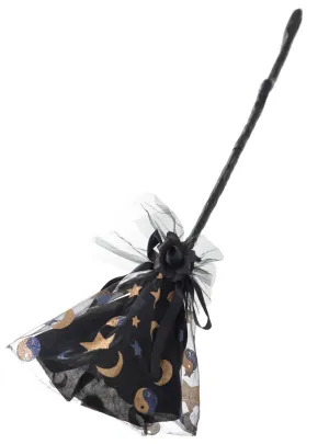 Mystical Witch 83cm Black Broom Halloween Accessory