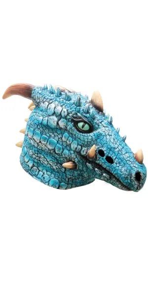 Mythical Blue Ice Dragon Adults Latex Costume Mask