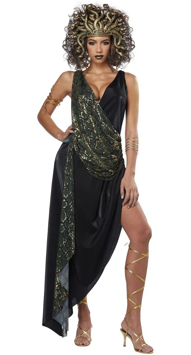 Mythical Medusa Womens Black Halloween Costume
