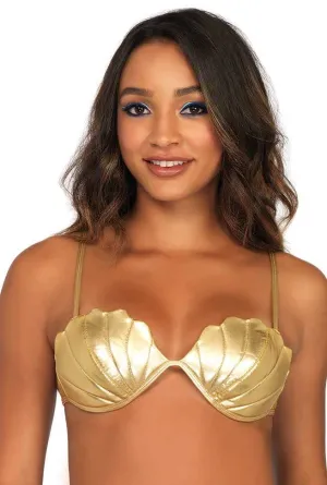 Mythical Mermaid Gold Shell Bra Costume Top