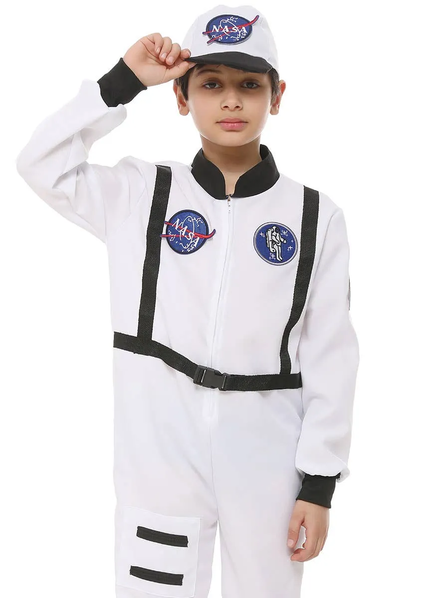 NASA Inspired White Astronaut Space Suit Boys Costume