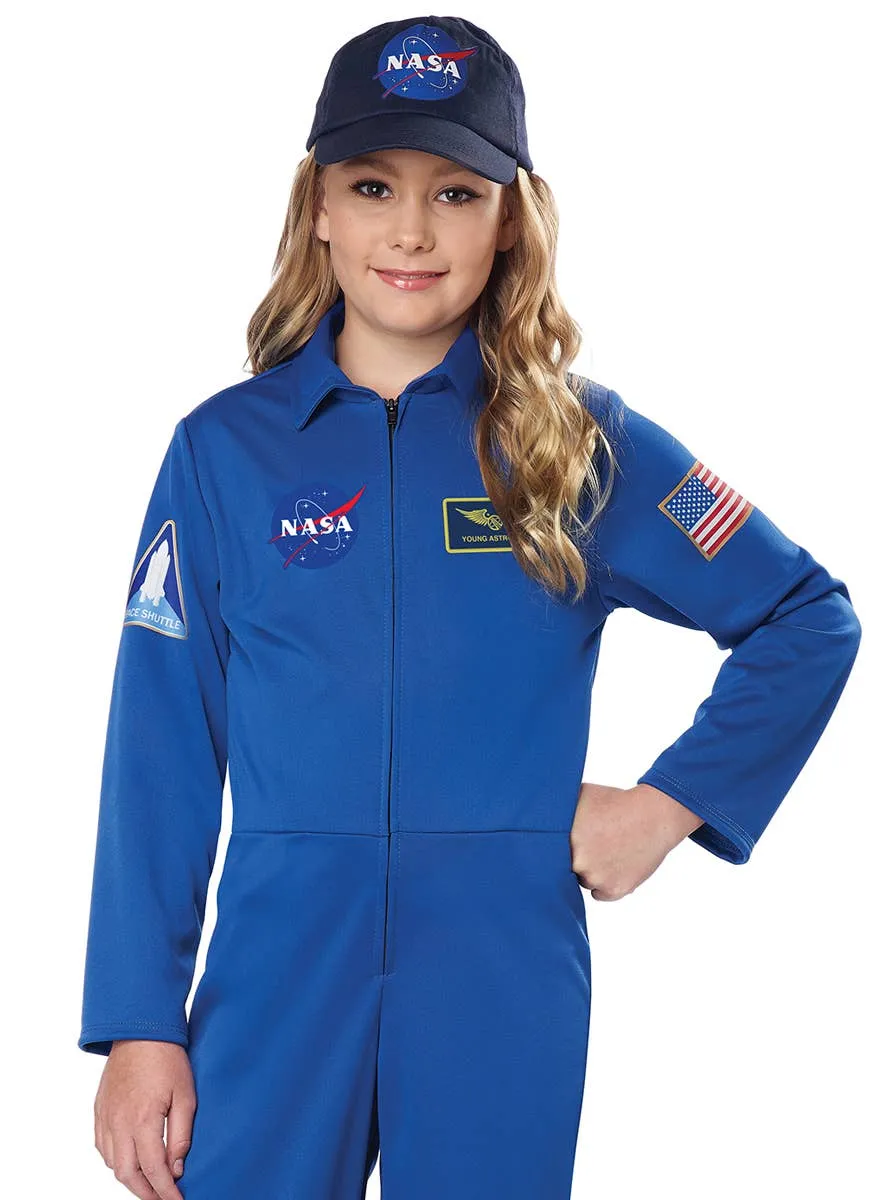 NASA Kids Blue Astronaut Spacesuit Fancy Dress Costume
