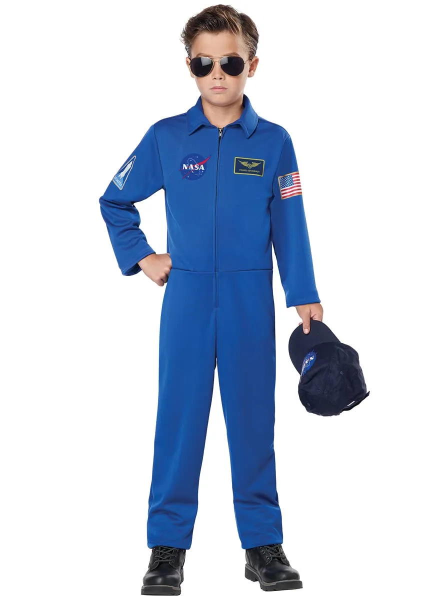 NASA Kids Blue Astronaut Spacesuit Fancy Dress Costume