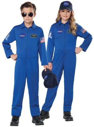 NASA Kids Blue Astronaut Spacesuit Fancy Dress Costume