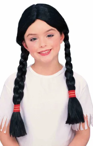 Native American Girls Black Plaited Wig
