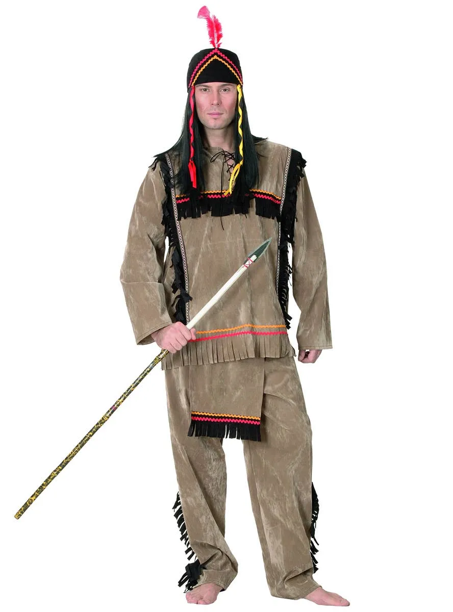Native American Indian Chief Mens Fancy Dress Costume