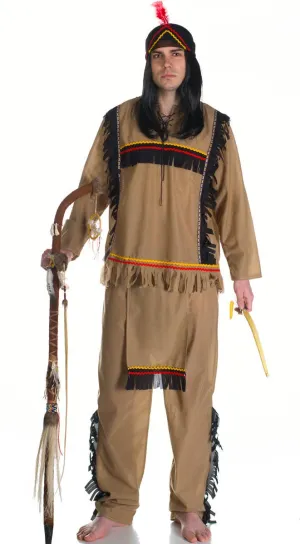 Native American Indian Chief Mens Fancy Dress Costume