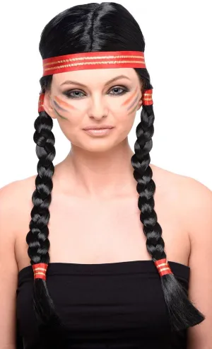 Native American Princess Black Plaited Wig