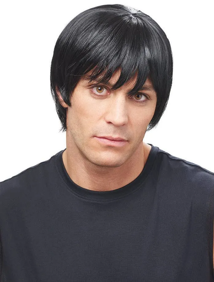 Natural Black Mens Classic Short Costume Wig