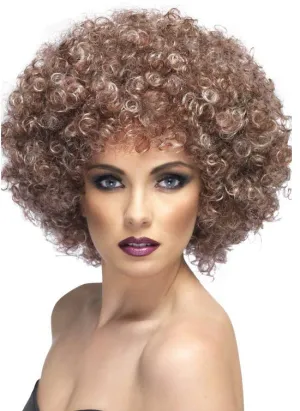 Natural Brown Afro 70s Costume Wig