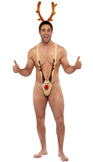 Naughty Rudolph Mens Funny Christmas Mankini