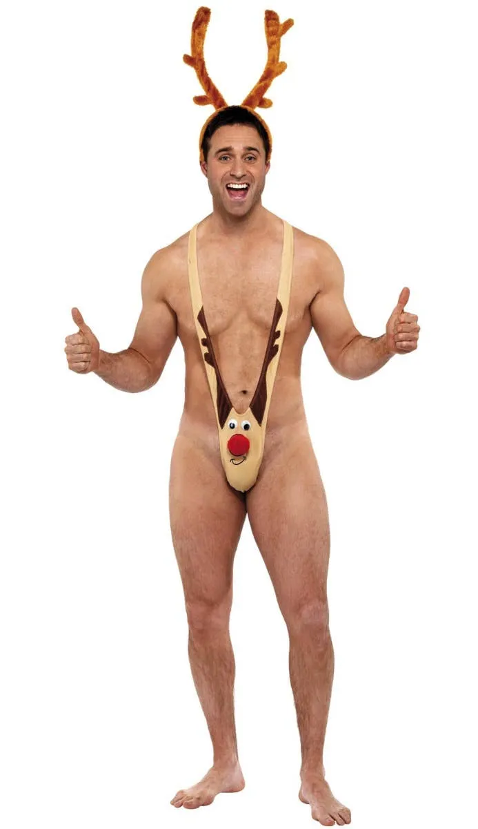 Naughty Rudolph Mens Funny Christmas Mankini