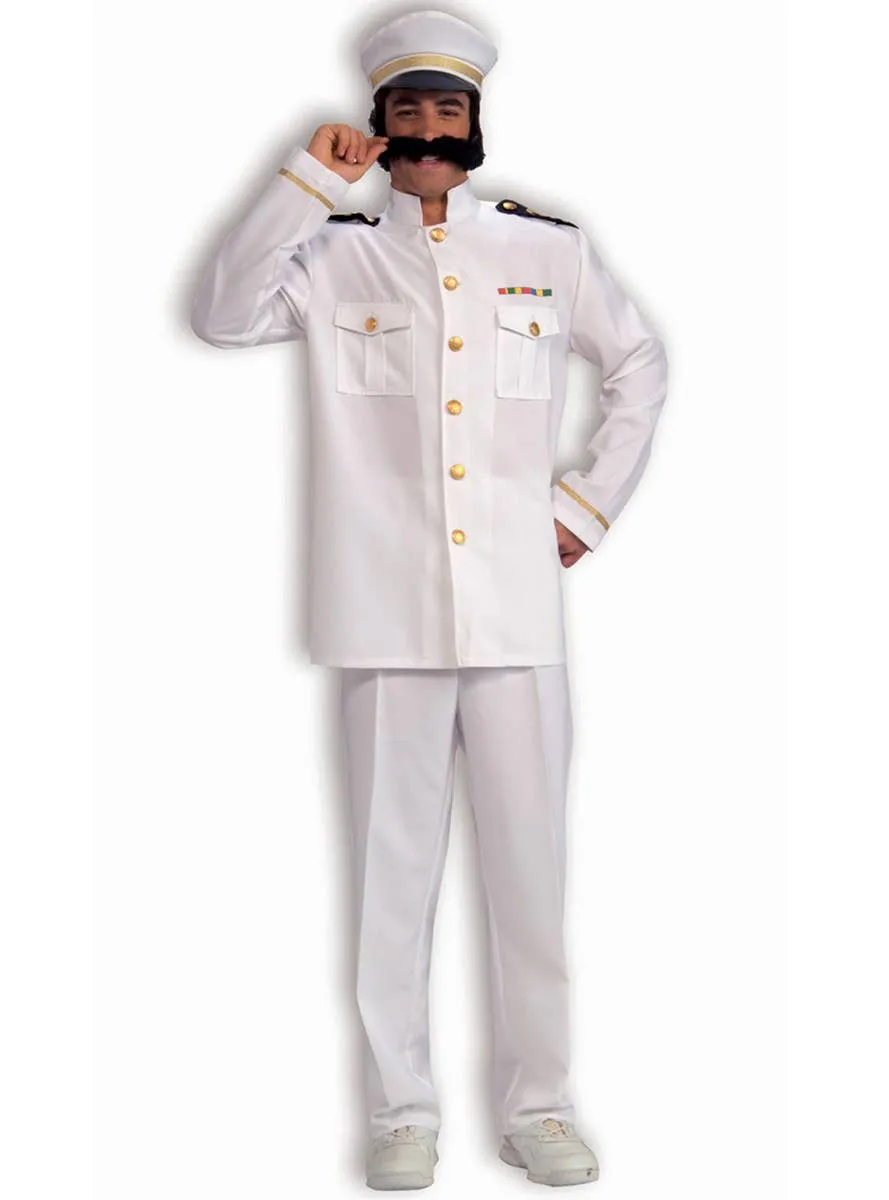 Nautical Mens White Navy Captain Uniform Costume