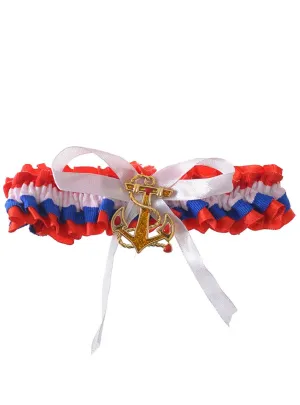 Nautical Womens Sailor Leg Garter with Anchor Pendant