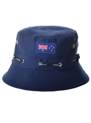 Navy Blue Aussie Flag Bucket Hat