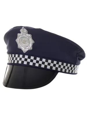 Navy Blue Police Officer Costume Hat for Adults