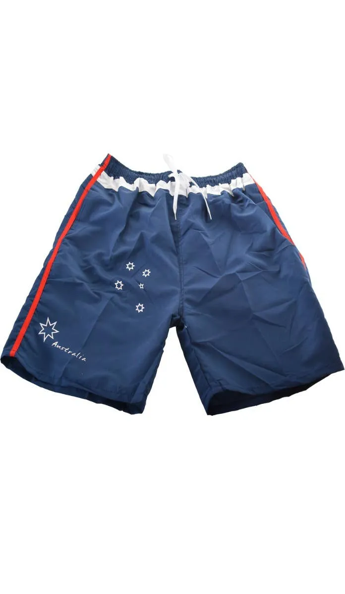 Navy Blue, Red And White Mens Aussie Board Shorts