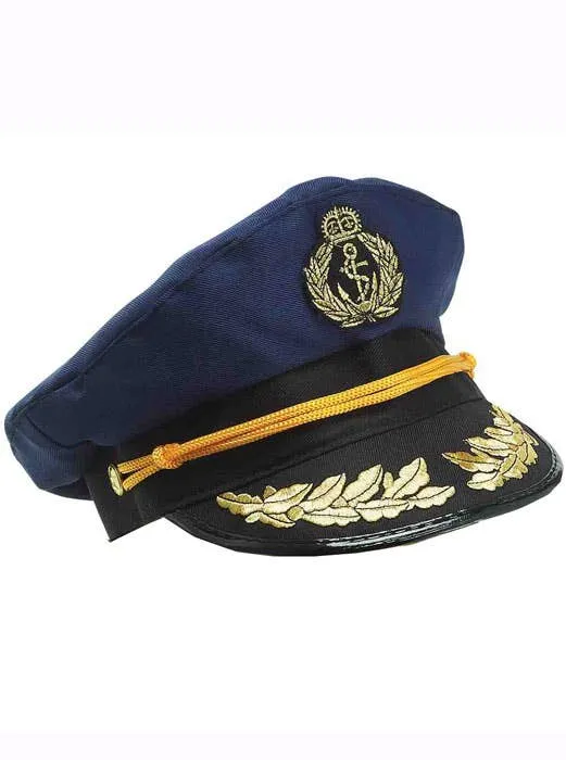 Navy Blue Sailor Captain Costume Hat