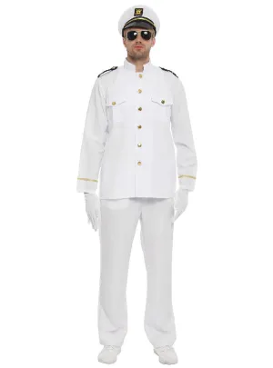 Navy Officer Mens White Military Costume