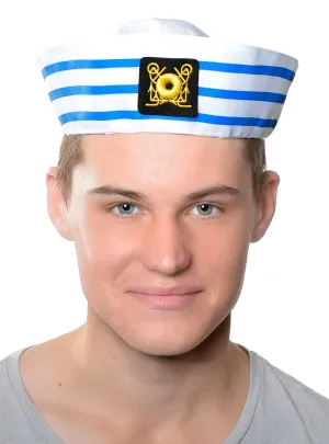 Navy Sailor Adults Striped Gob Costume Hat