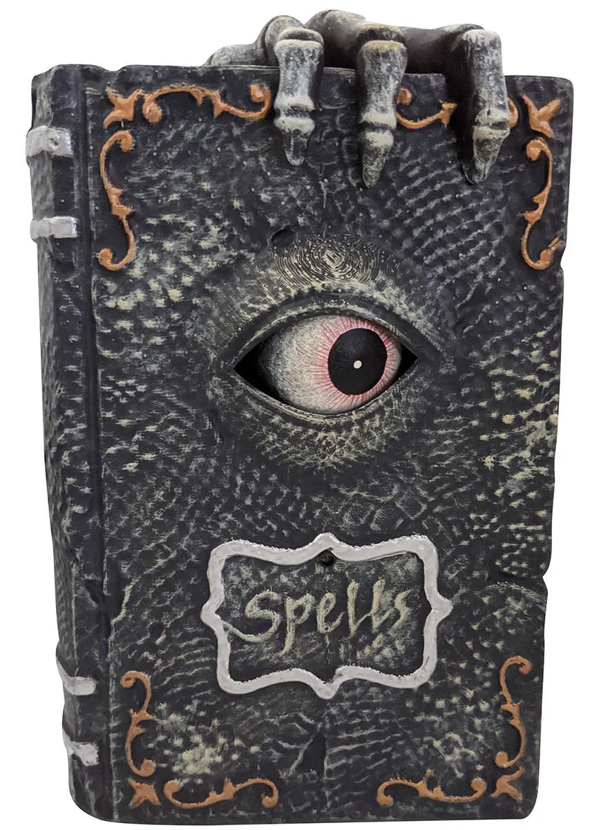 Necronomicon Spell Book Halloween Decoration with Animated Eye