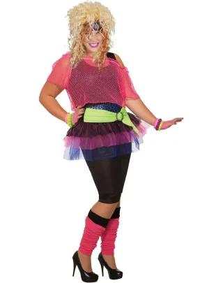 Neon 1980s Party Girl Womens Dress Up Costume