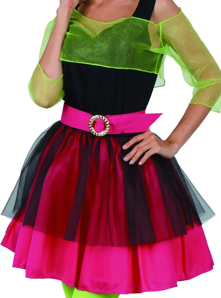 Neon 80s Party Girl Womens Fancy Dress Costume