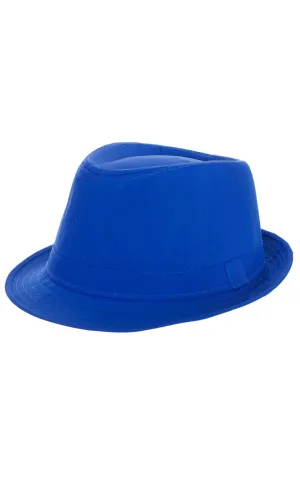 Neon Blue Fedora Costume Hat