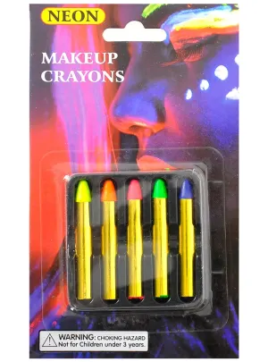 Neon Face and Body Paint Crayons Costume Makeup