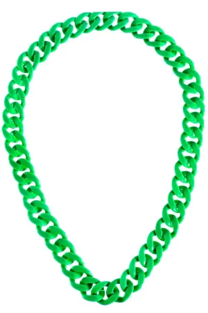 Neon Green 1980s Novelty Chain Necklace