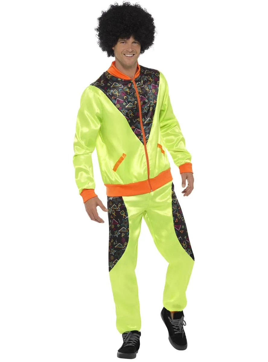 Neon Green 1980s Retro Shell Suit Mens Costume