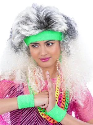 Neon Green 80s Costume Sweatband Set