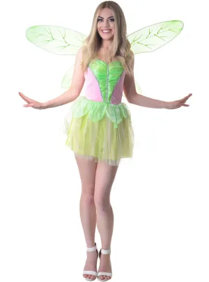 Neon Green and Pink Fairy Womens Costume and Wings