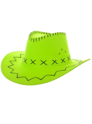 Neon Green Mardi Gras Cowboy Costume Hat