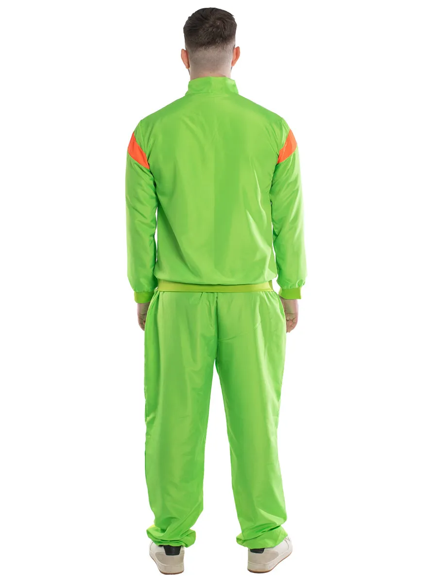 Neon Green Mens 1980s Shell Suit Costume