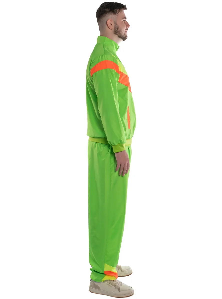 Neon Green Mens 1980s Shell Suit Costume