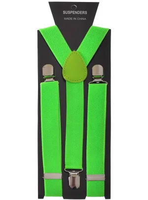 Neon Green Stretch Costume Accessory Suspenders