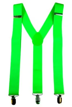 Neon Green Suspenders Costume Accessory