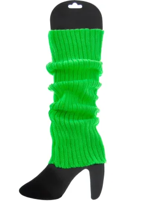 Neon Green Womens 80s Leg Warmers Costume Accessory